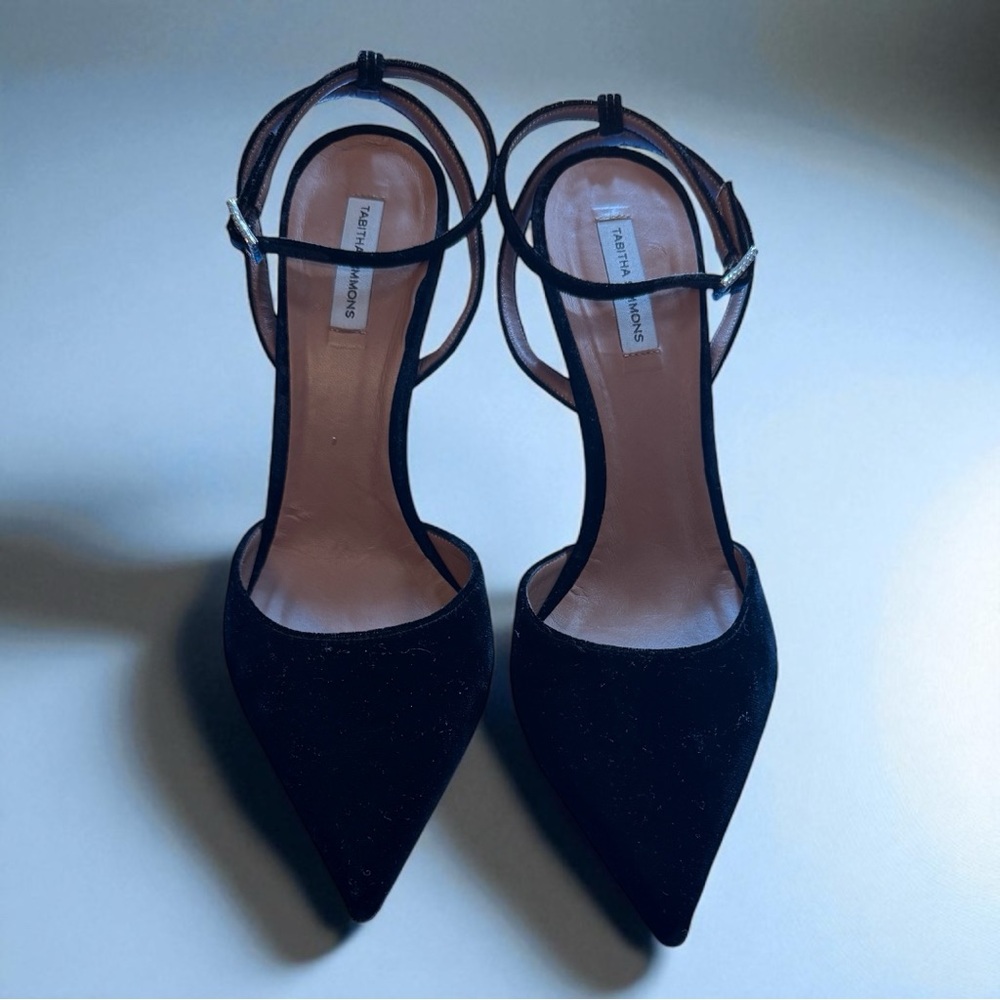 Tabitha Simmons black velvet stilettos